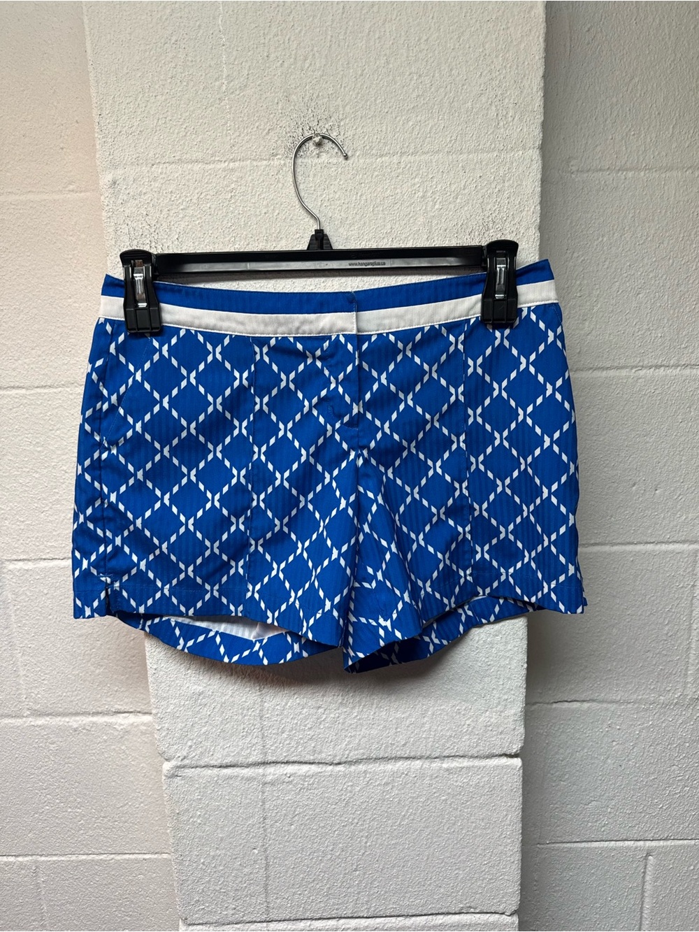 Slazenger Blue and White Diamond-Print Athletic Shorts
